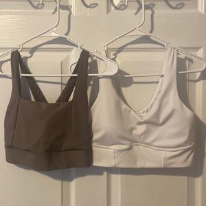 Target sports bras. White and olive green. Size medium.